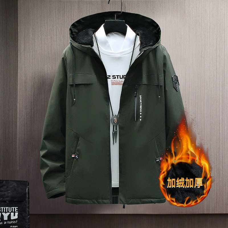 Утепленная куртка мужская осень-зима 2023 Новое поступление куртка на флисовой подкладке Мужская модная повседневная Осенняя спортивная мужская зимняя одежда