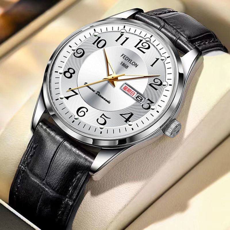 110 silver white face-black belt