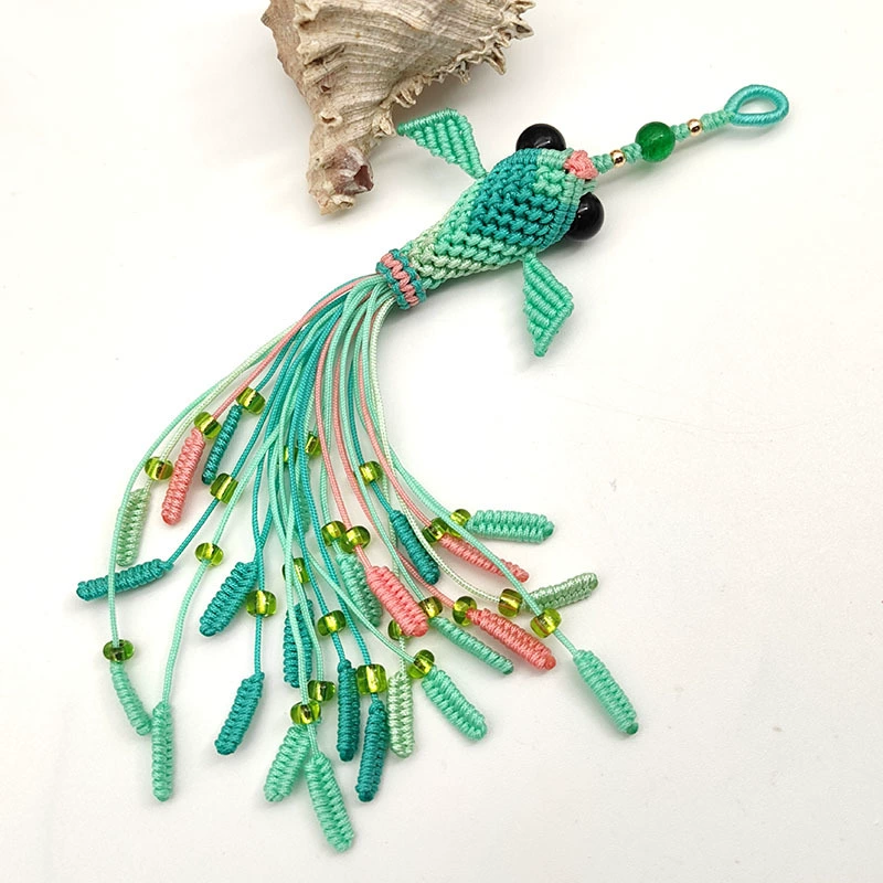 Mascot, Chinese keychain, mobile phone, strap, materials set, handmade