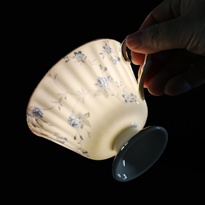Taza de café de porcelana china de estilo europeo Taza y platillo Juego de té de la tarde británico Taza de té negro de cerámica exquisita de alta gama Hogar