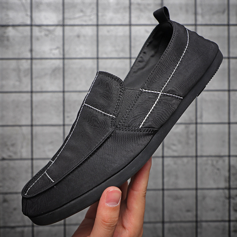 2023 Nuova tela leggera e versatile, traspirante, One Step Push on, scarpe casual in tinta unita, edizione coreana,_voghion.com
