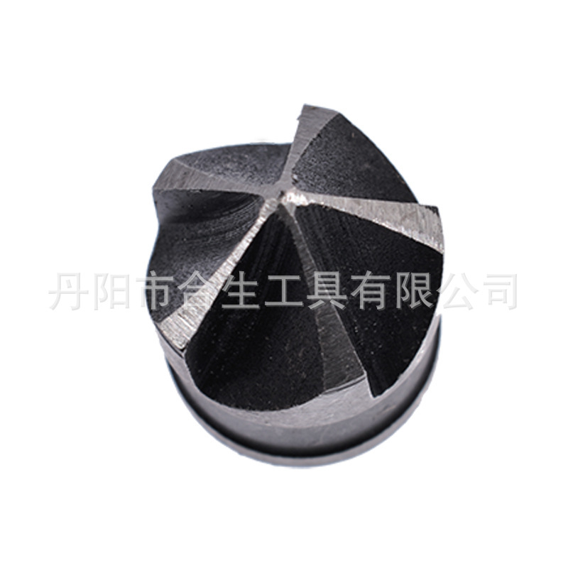 Acero al carbono transfronterizo Mango hexagonal de 90 grados Dispositivo de biselado de cinco cuchillas de tres piezas 12mm19 taladro negro para trabajar la madera abridor de agujeros