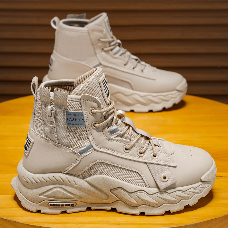 Martin botas zapatos de hombre invierno alto estilo británico botas de herramienta retro suela gruesa impermeable al aire libre botas de montaña desértico