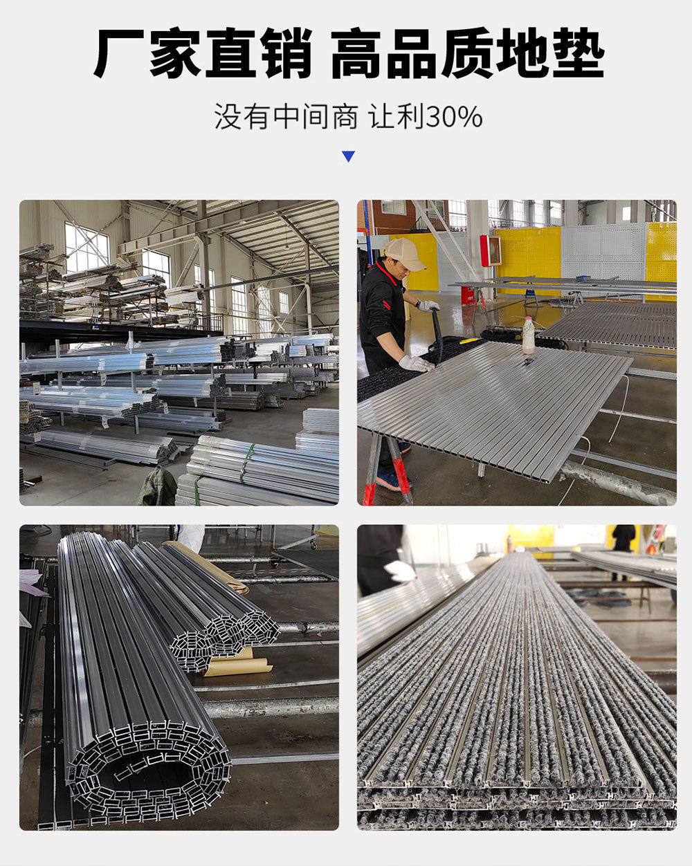 Wear-Resistant, Dust-Proof, Dirt-Resistant Floor Mats for Supermarkets, Shopping Malls, Car 4S Stores, Entrance Doorways, and Aluminum Alloy Floor Mats