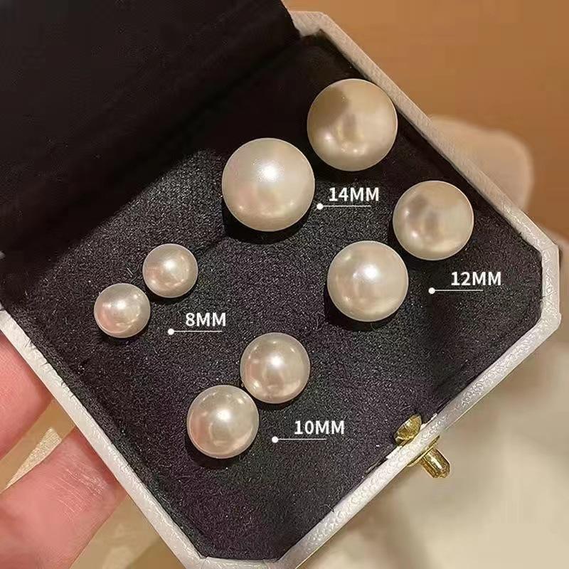 fever same style Pearl vintage S925 silver needle stud earrings Korean style simple design high sense earrings earrings wholesale