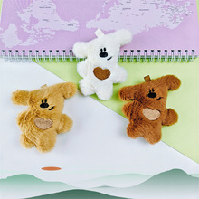新款卡通毛绒可爱歪头小熊玩偶公仔配饰包包装饰儿童鞋袜服饰配件