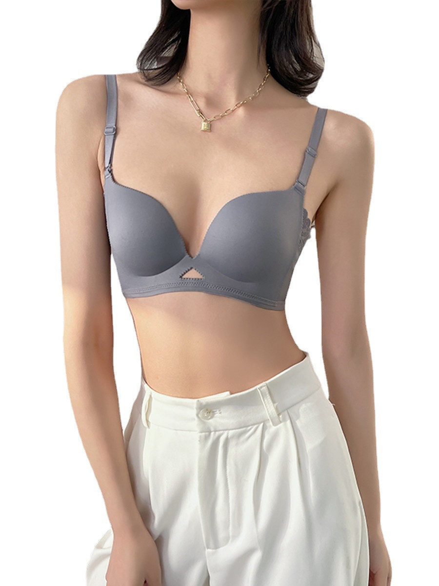 Sujetador cómodo de alta gama sin costuras sexy pequeño pecho push up ropa interior inalámbrica verano de las mujeres 5303
