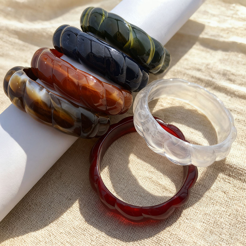 Cross-Border New Twist Acrylic Bracelet Marble Pattern Irregular Geometric Pattern Smudged Women's Resin Bracelet Cross-Border New Twist Acrylic Bracelet Marble Pattern Irregular Geometric Pattern Smudged Women's Resin Bracelet