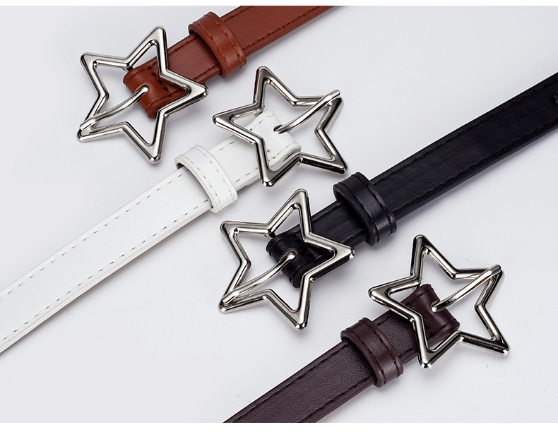 Women’s Star Buckle Belt – Versatile Pentagram Design For Jeans_voghion.com