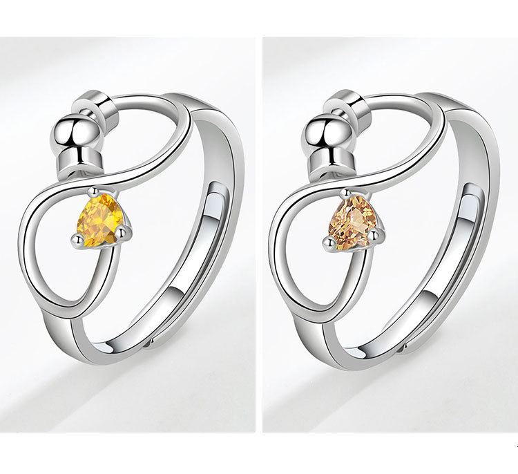 1 Piece Fashion Heart Shape Copper Plating Zircon Womenu0027S Open Ring
