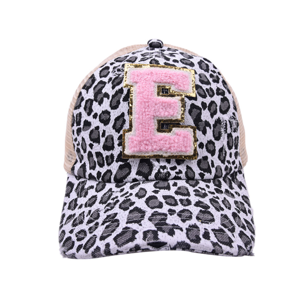 Women's Sweet Letter Leopard Curved Eaves Baseball Cap display picture 5