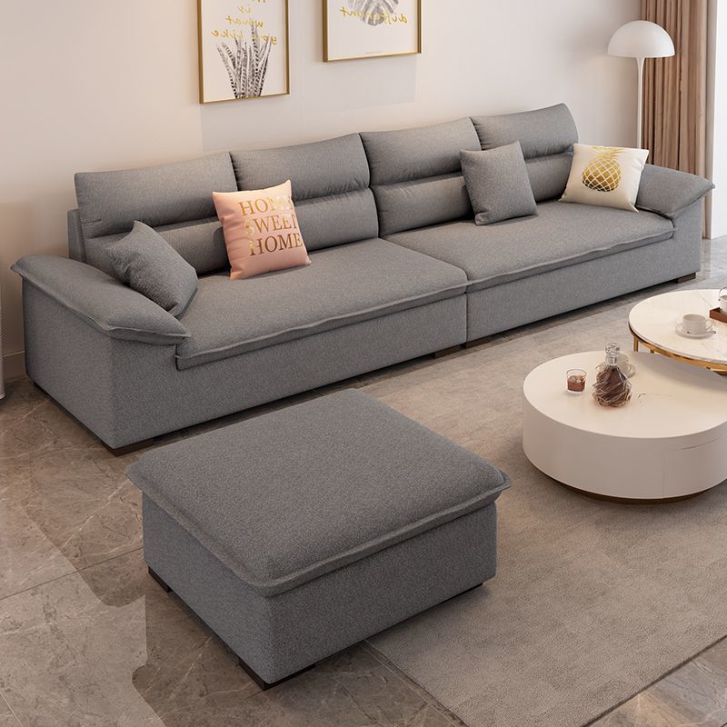 Italian Minimalist Cotton and Linen Fabric Sofa Three-Seater Living Room No-Wash Modern Small Apartment