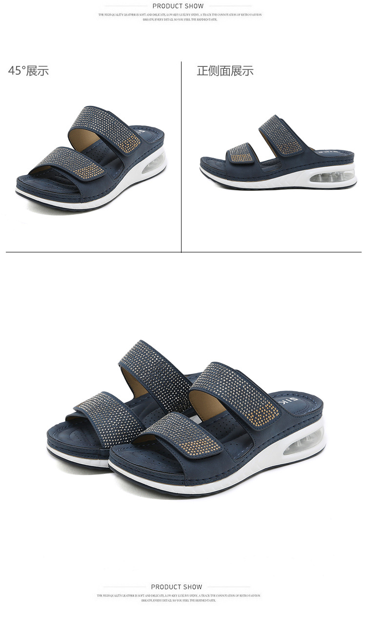 A1454 610K GIÀY DÉP SANDAL NỮ HUITDTU BIG SIZE NGOẠI CỠ GẮN ĐÁ PHONG CÁCH ÂU MỸ ĐẾ XUỒNG GIÀY DÉP NỮ G02 SẢN PHẨM MỚI