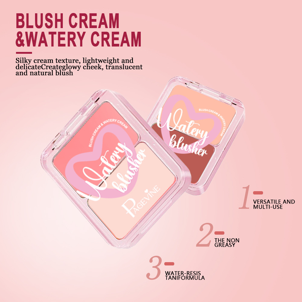 Transfronterizo maquillaje PAGE VINE agua brillante blush natural estereoscópico transparente hidratante versátil agua brillante comercio exterior