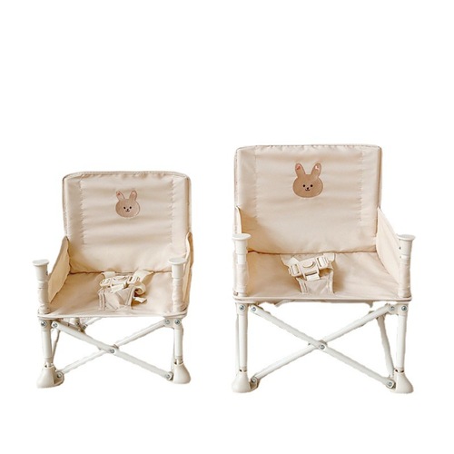 ins Korean embroidery bear rabbit squirrel children multifunctional folding dining chair baby beach chair camping chair