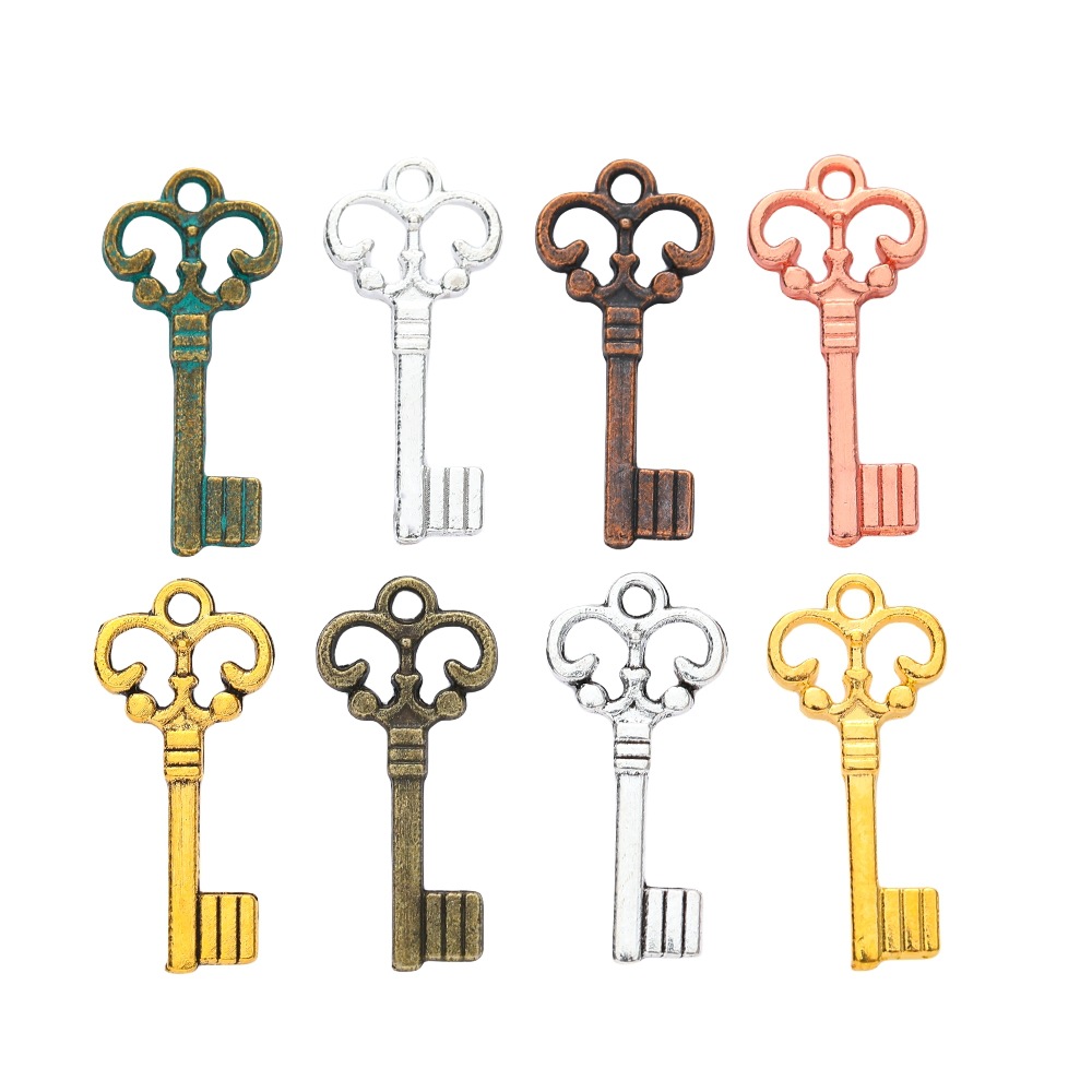 2g Weight Pendant Jewelry Making Type DIY Jewelry Accessories Classification 1 Piece Quantity Alloy Material Key Pattern Plating Design Cute, Retro Style 1 Piece Alloy Key Pendant DIY Jewelry Accessories 1