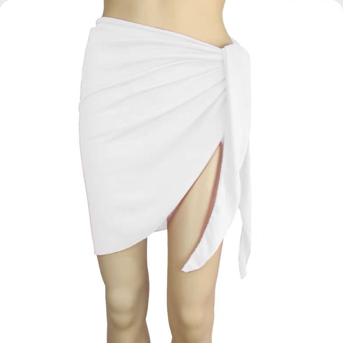 Color sólido bikini sola bufanda 2024 nuevo ins playa piscina Hot Spring sexy traje de baño protección solar falda