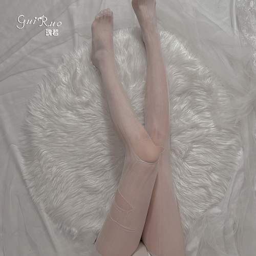 Guiruo sexy underwear for women, open-fit, no-take-off stockings, ultra-thin, any tearing holes, beautiful leg socks, adult products, w7