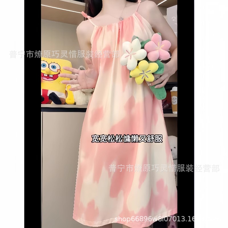 Pijama de cabina para mujeres polvo de cereza de verano algodón trenzado cojín de pecho pijama largo viento rojo de primavera y verano ropa para el hogar