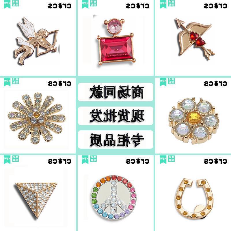 New 2023 shopping mall with metal hole shoes buckle shoe flower DIY rhinestone gem shoe buckle accessories style two