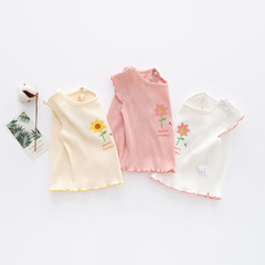 女童t恤夏季兒童短袖新款女寶寶飛袖上衣薄款打底衫潮寶寶短袖t恤