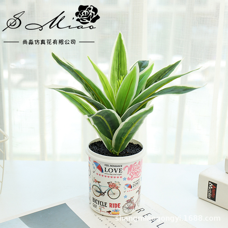 Hojas de flores artificiales, plantas en maceta simuladas, adornos pequeños creativos para decoración de interiores, suministro directo de fabricantes, flores simuladas, plantas artificiales al por mayor image 13