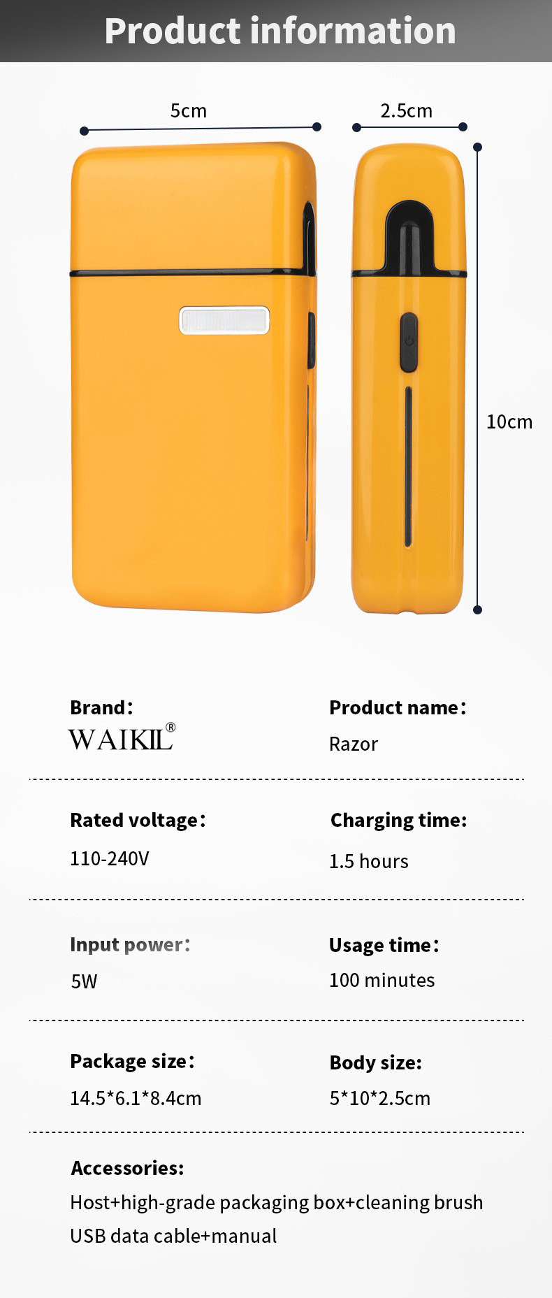 Usb Rechargeable Electric Shaver Portable Reciprocating Shaver_voghion.com