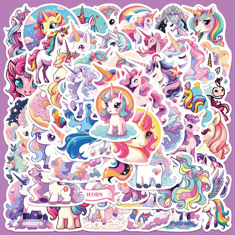 50 new unicorn stickers laptop notebook mobile phone shell vacuum Cup cross-border hot stickers
