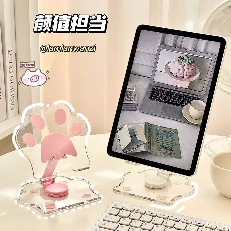 ins透明猫の爪iタブレット電話ホルダードラマや映画鑑賞用寝室寮デスクトップ超かわいいホルダー|undefined