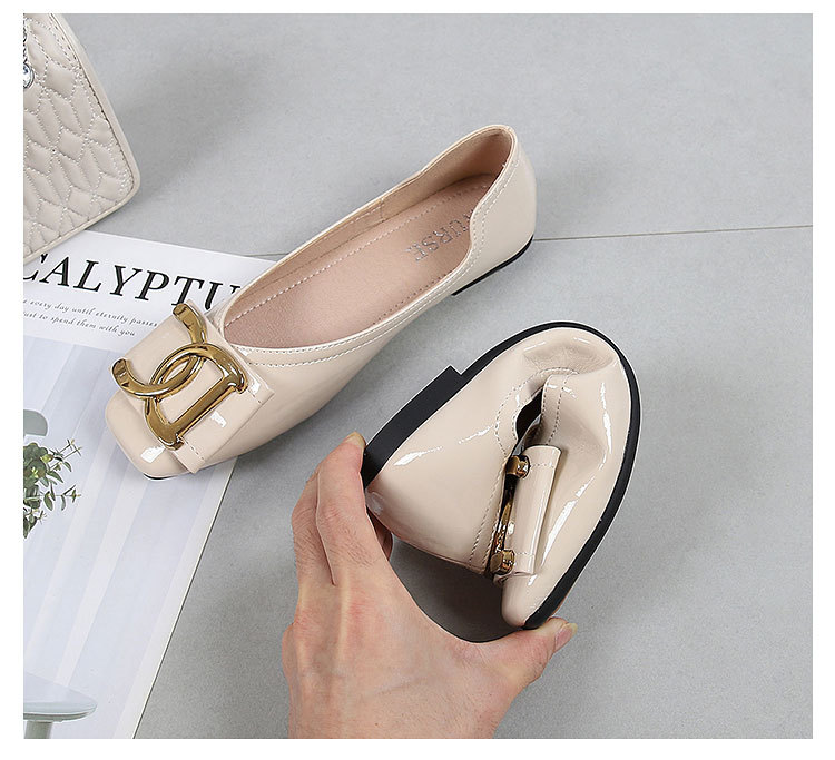 Women's Flat Shoes For Women Square Toe Low Heel Casual Work Shoes_voghion.com