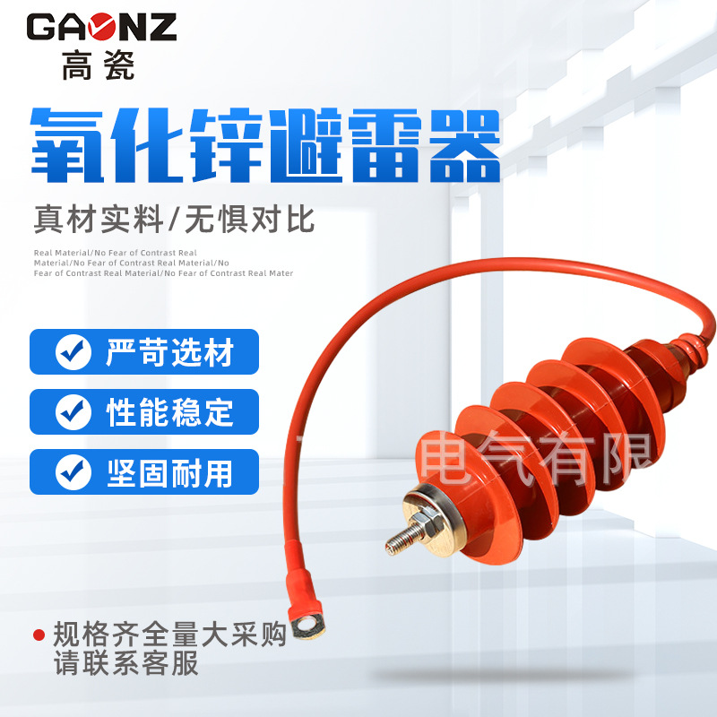 供应 HY5WS-17/50Q 带线氧化锌避雷器 高压电气防雷设备避雷器