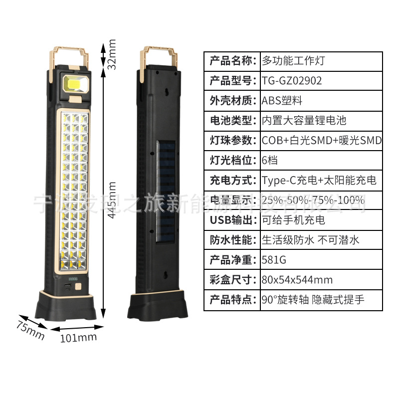 GZ02902 luz de trabajo solar 96LED