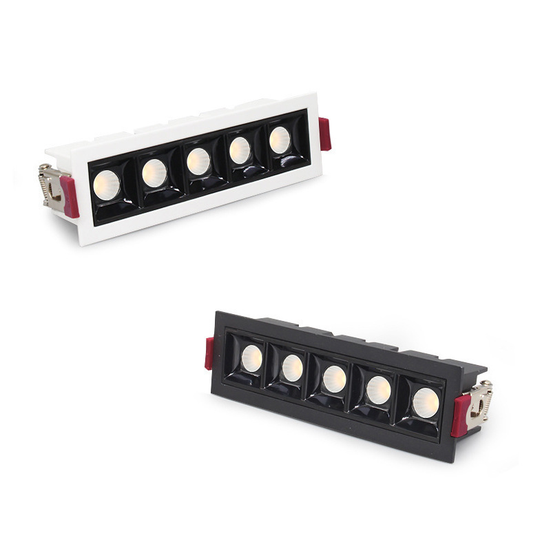 Luz de tira de rejilla incrustada estrecha tira de LED proyector sala de estar antideslumbrante Luz de lavado de pared de alta pantalla ultrafina luz no principal