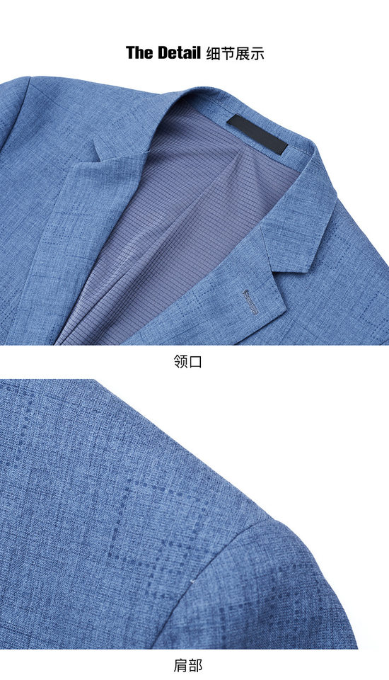 Áo vest nam caro xanh lam dáng ôm, tay dài, phong cách công sở — Caro xanh lam chi tiết 18