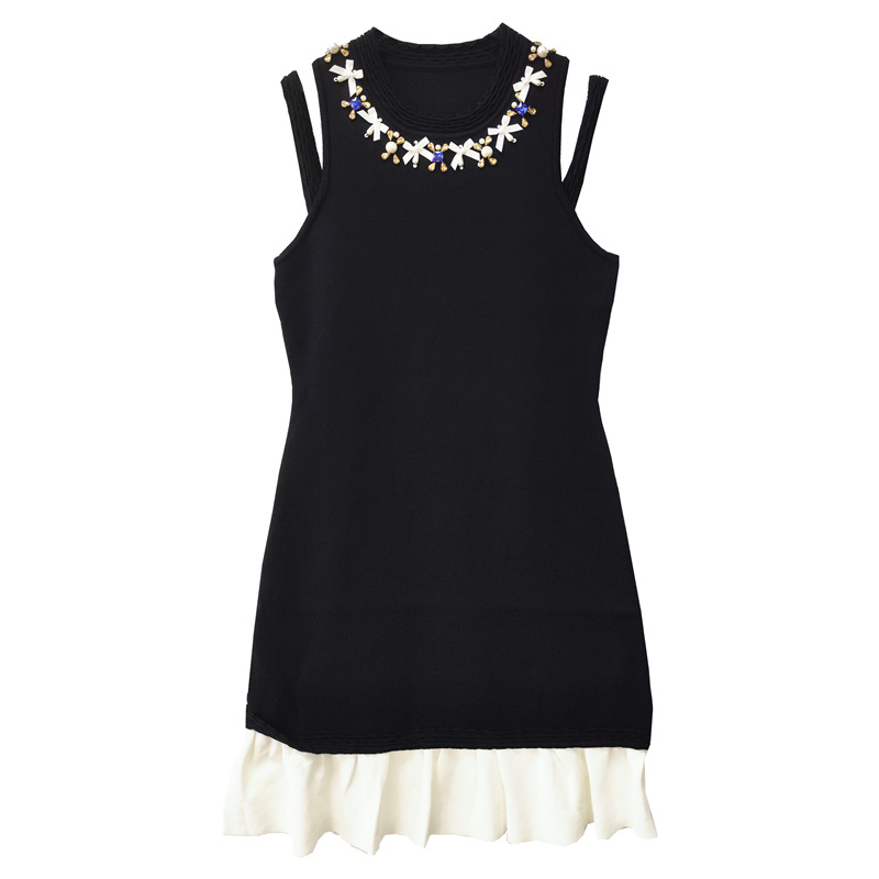 Summer elegant knitted knitted dress sleevless