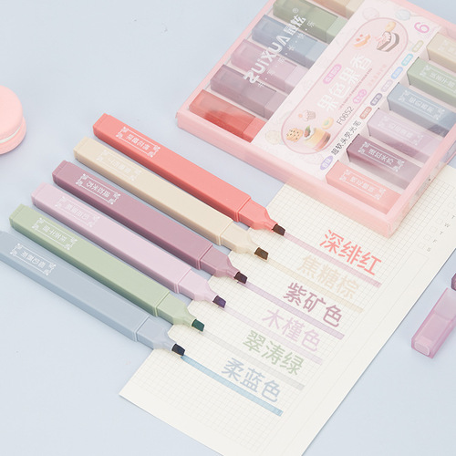 Scented Soft-Tip Fluorescent Highlighting Pen with High Fashion Design, Suitable for Students to Emphasize and Take Notes, Eye-Caring Light Color Scheme