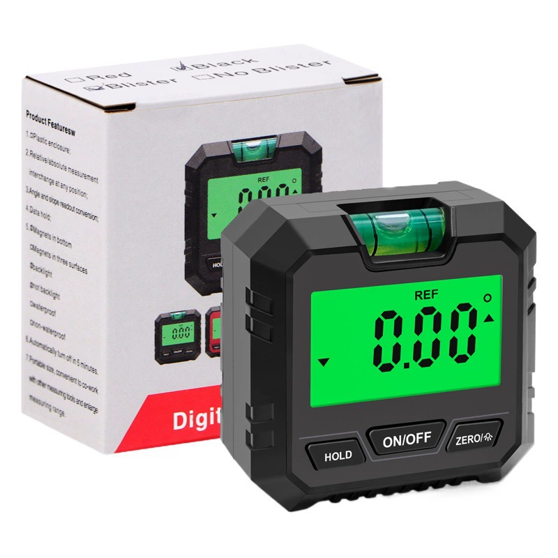 Электронный цифровой дисплей Инклинометр Магнитная горизонтальная угловая линейка Мини-транспортир Угловой датчик с блистерным прибором для измерения угла