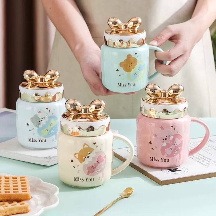 Милая керамическая чашка Marca Cup с крышкой карточка зеркальная чашка сет Красное корейское версии кофе пара студентка девушка водяная чашка