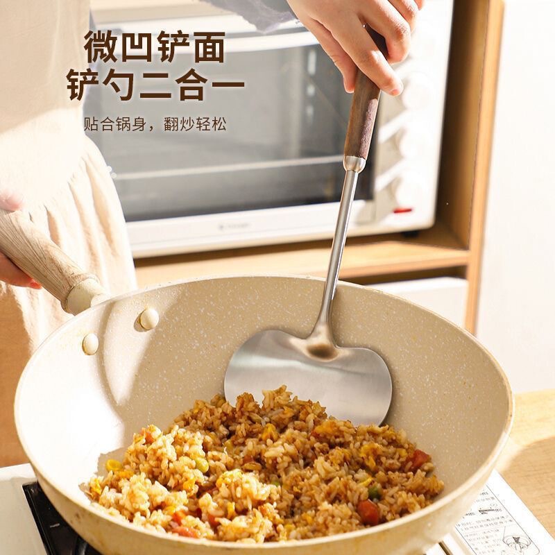 食品级家用不锈钢炒勺厨师专用炒菜勺铲子勺子家用汤勺锅铲套装|undefined