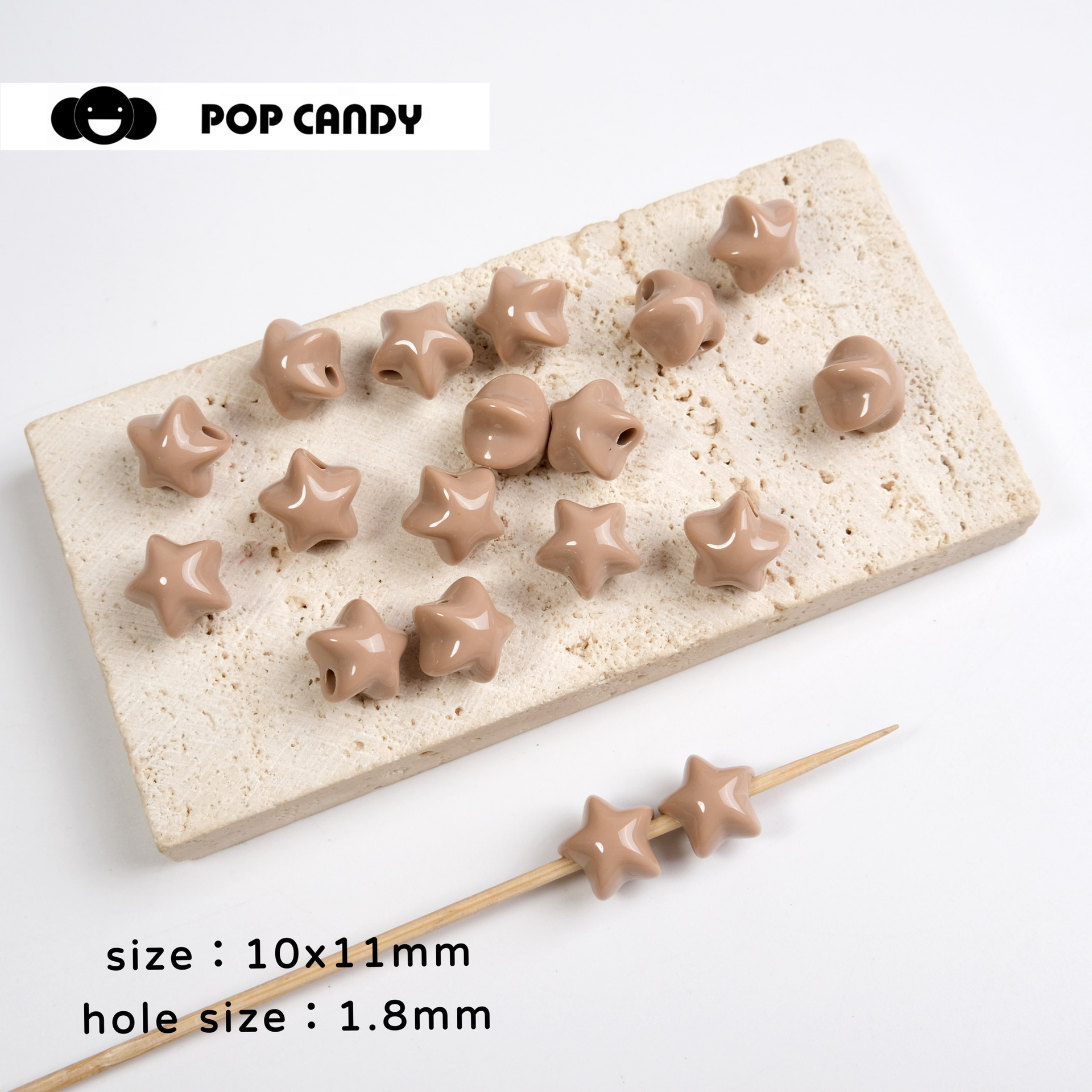 Acrílico color sólido estrella de cinco puntas accesorios pequeños cuentas accesorios de joyería de bricolaje hechos a mano cadena de teléfono móvil llavero material cuentas