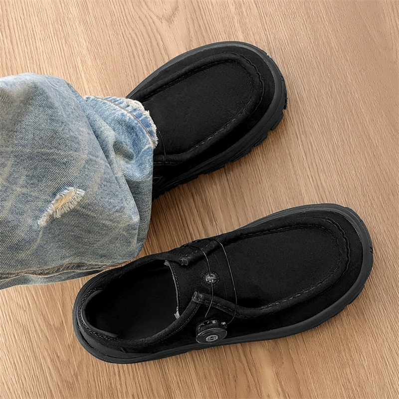 Толстая подошва наружная вращающаяся пуговица кроссовки ретро дикая мужская обувь зимняя новая нескользящая легкая обувь Lefu