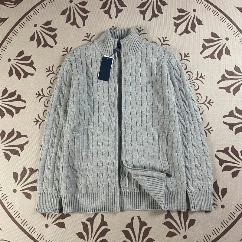 Cross-Border Raff Brand Autumn and Winter Embroidered Lapel Couple's Zip-Up Sweater, Women's Cable Knit Cardigan, Men's Knitwear Jacket Cross-Border Raff Brand Autumn and Winter Embroidered Lapel Couple's Zip-Up Sweater, Women's Cable Knit Cardigan, Men's Knitwear Jacket