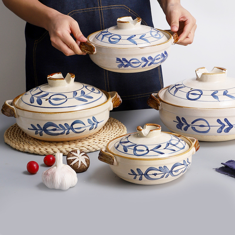 Pot art Japanese clay stew pot deep pot household commercial pot small stew pot soup pot casserole factory wholesale