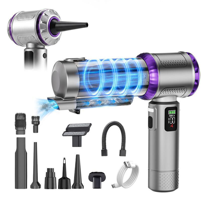 Car-mounted wireless vacuum cleaner, dual-purpose for blowing and vacuuming, handheld, high-power, small, brushless, with strong suction, suitable for home and car use