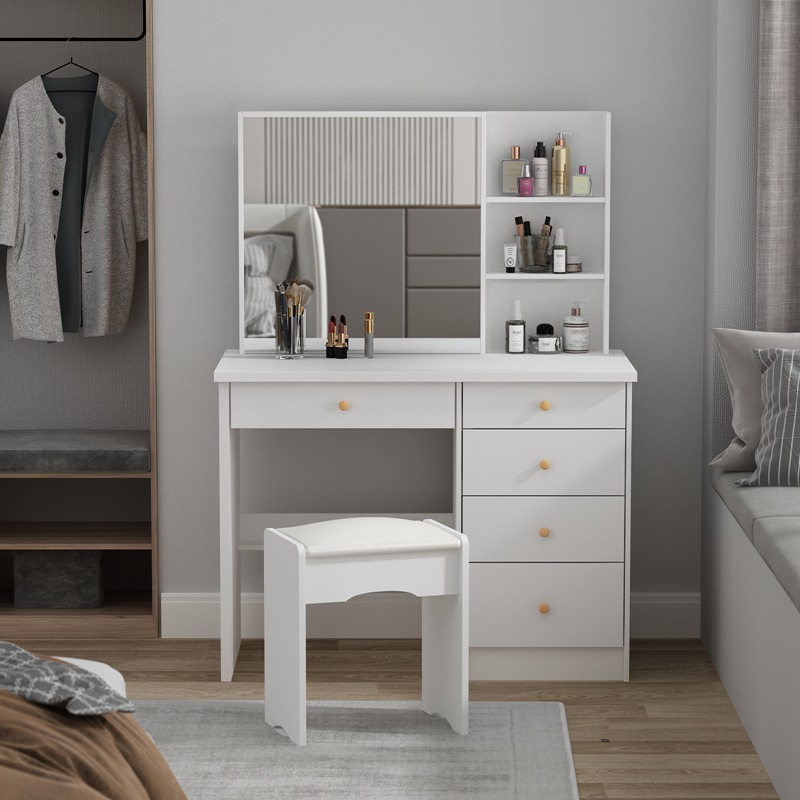 Pequeño apartamento tocador dormitorio simple moderno económico mesa de maquillaje hogar ahorro de espacio tocador con luz