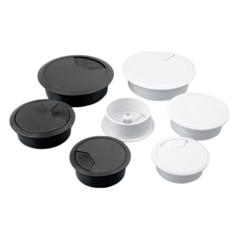 Caja de alambre redonda de plástico ABS escritorio de la computadora cubierta del agujero de alambre agujero de rosca de escritorio 50.53.60mm cubierta del agujero de alambre