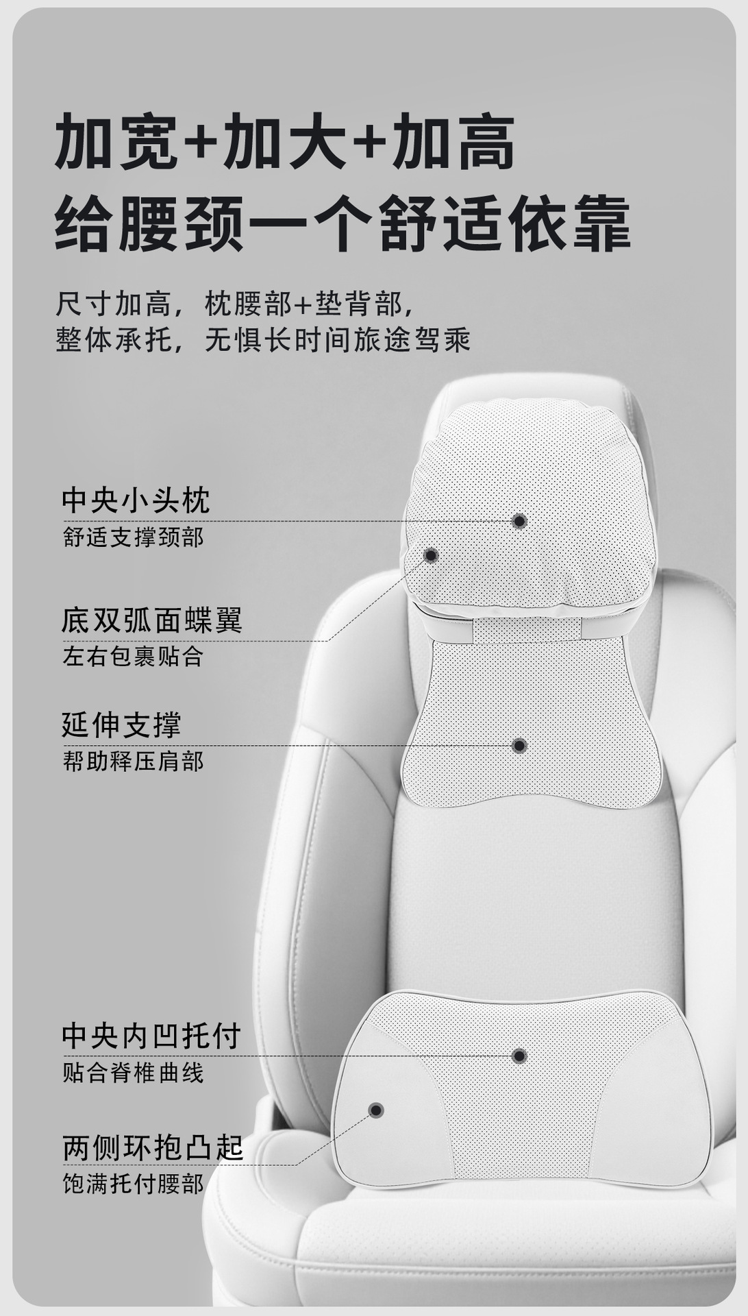 New Second-Generation Aviation Cockpit Car Headrest, Winter Warm Neck and Shoulder Support Pillow, Car Seat Lumbar Pillow