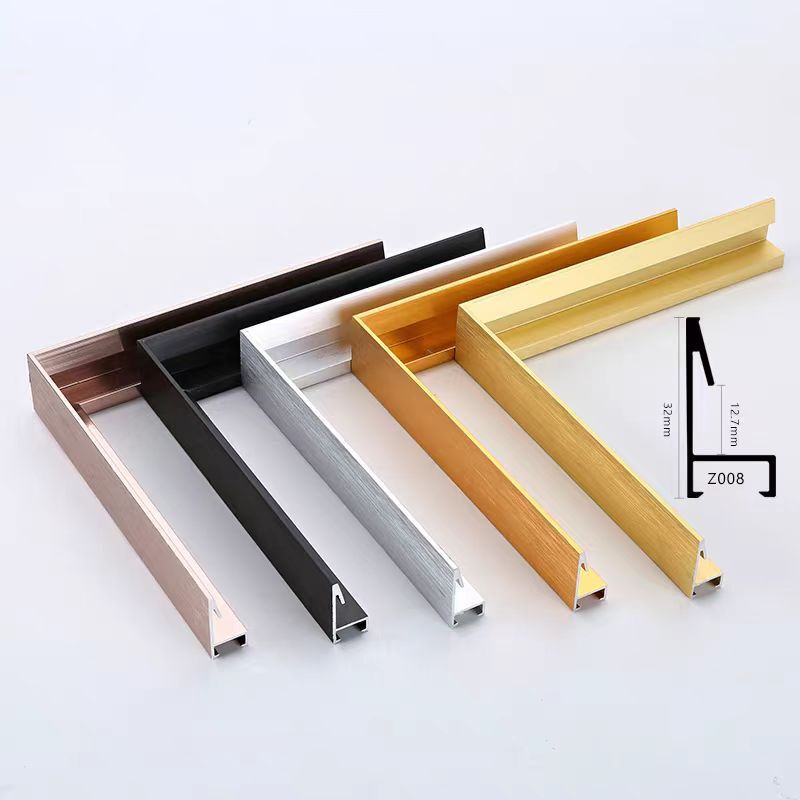 Aluminum Alloy Narrow-Edge Picture Frame Profile Advertising Poster Tk Board Metal Outer Frame Simple Frame Lines Wall-Mounted Aluminum Alloy Narrow-Edge Picture Frame Profile Advertising Poster Tk Board Metal Outer Frame Simple Frame Lines Wall-Mounted