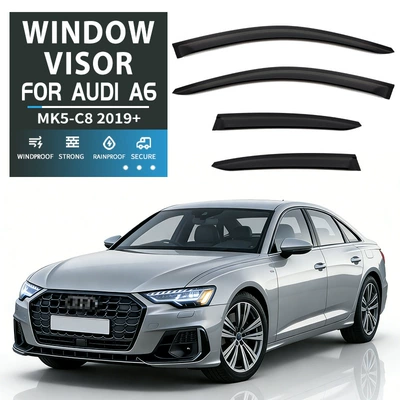 Rain shield — Imported Short Shaft Audi - standard-packaging-without-logo-audi-a6-sedan-mk5-c8-2019-plexiglas-no-bright-strips-window-rain-shield