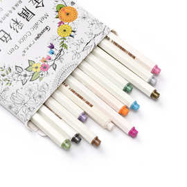 火漆蜡标上色笔12色涂鸦彩色套装金属色手账上色笔绘画笔火漆印章
